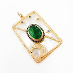 Load image into Gallery viewer, 14K Gold Moon Rectangle Pendant