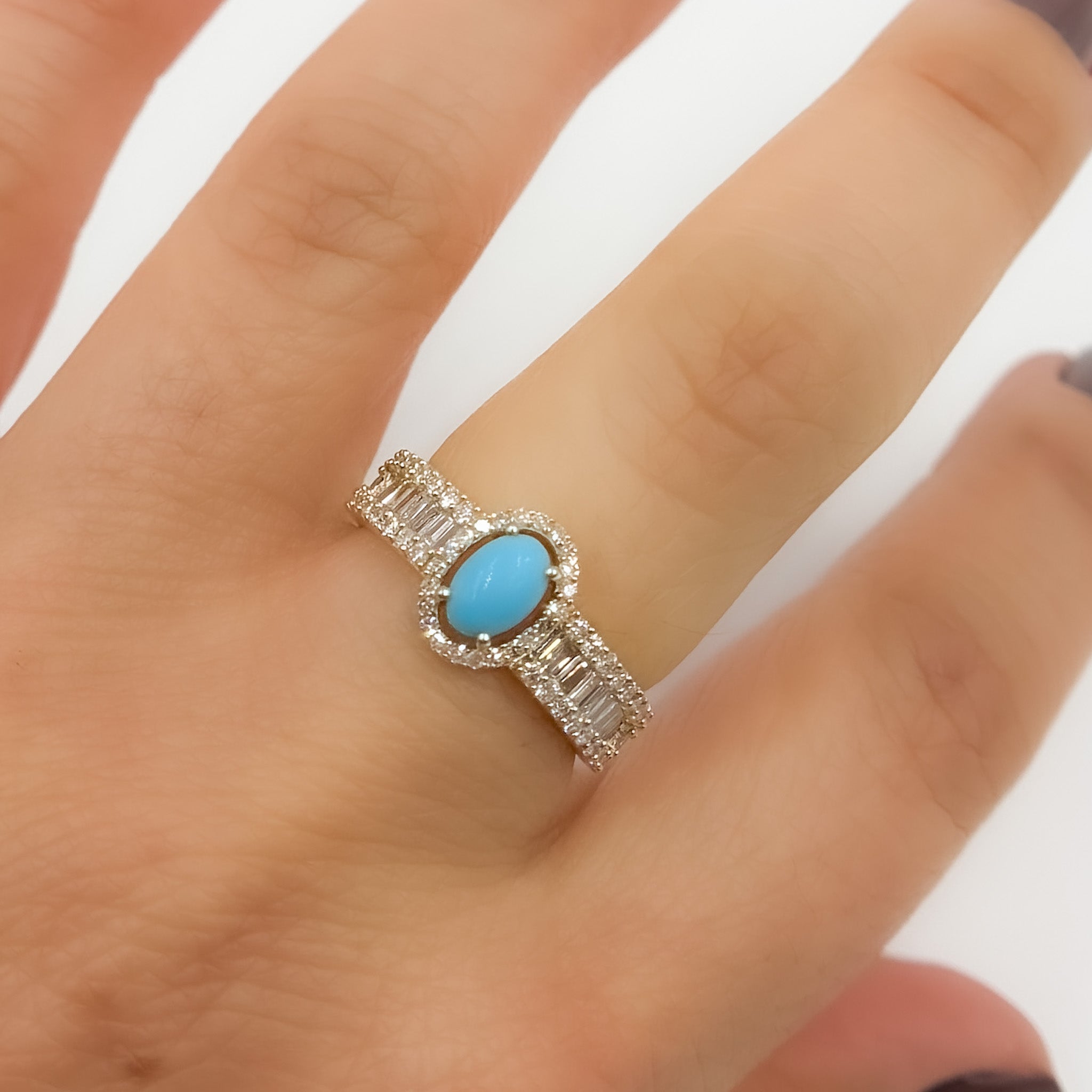 14K Solid Gold Diamond and Gemstone Ring