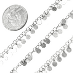 Load image into Gallery viewer, V73OX. Oxidized Sterling Silver Dangle Disc Chain