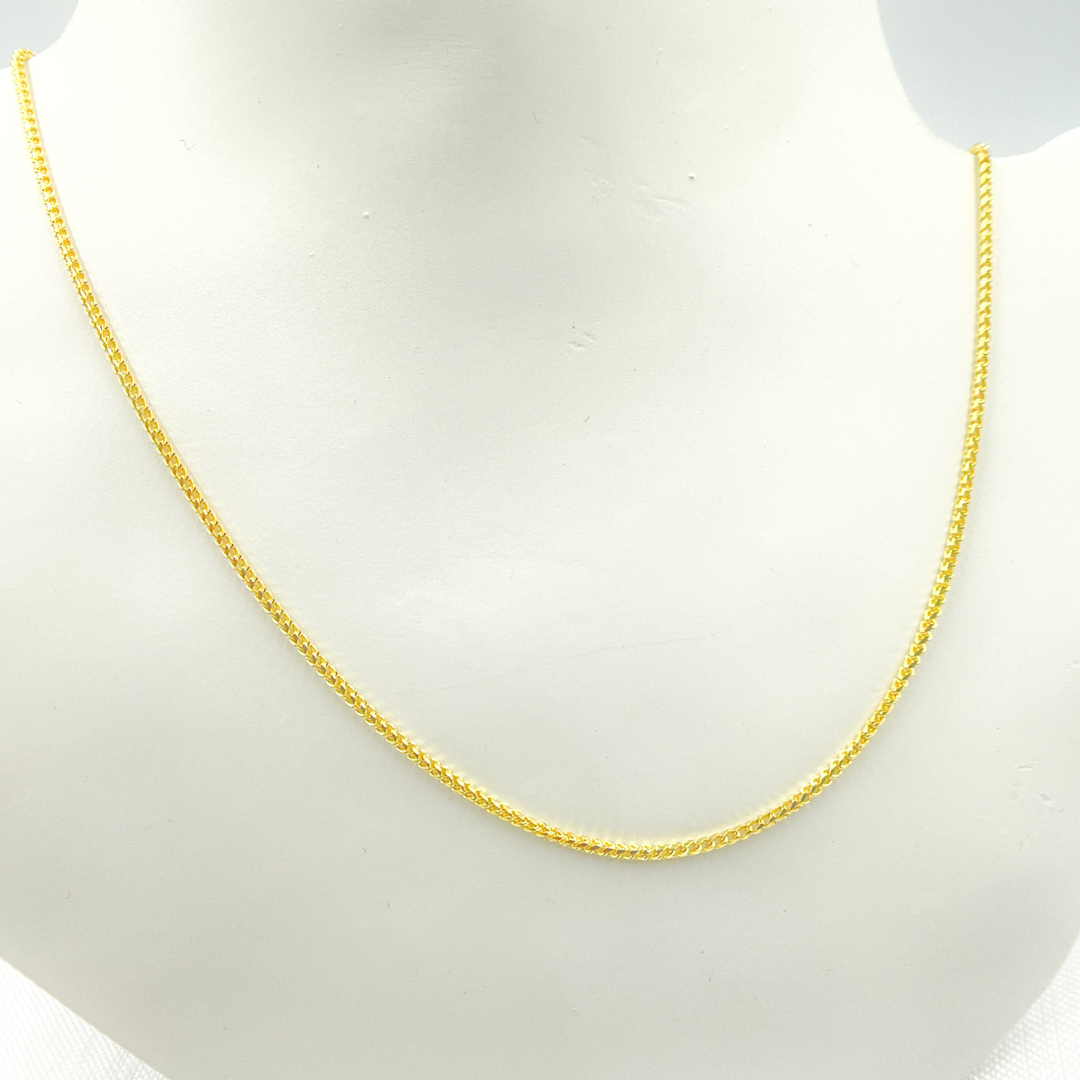 14K Solid Gold Wheat Chain