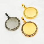 Load image into Gallery viewer, DC032. Diamond Sterling Silver Round Pendant