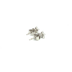 Load image into Gallery viewer, ER412616W. 14k Solid White Gold Diamond Flower Studs