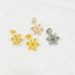 Load image into Gallery viewer, DC553. Diamond Sterling Silver Flower Charm