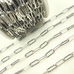 Load image into Gallery viewer, Black Rhodium and Sterling Silver Paperclip Diamond Cut & Smooth Link Chains