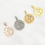 Load image into Gallery viewer, DP034. Diamond Sterling Silver OM Symbol Round Pendant