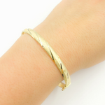 Load image into Gallery viewer, Bangle19. 14K Solid Gold Matte Textured Bangle