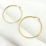 Load image into Gallery viewer, GER159. 14K Gold Hollow Smooth Hoop Earrings