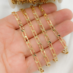 Load image into Gallery viewer, Gold Plated 925 Sterling Silver Ultra Flat Paperclip Chain. Z60GP