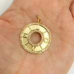 Load image into Gallery viewer, 14K Solid Gold with Diamonds Circle Shape Charm with Love word in the Center