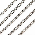Load image into Gallery viewer, Black Rhodium Sterling Silver Oval and Round Link Chain