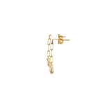 Load image into Gallery viewer, EFD52663. 14k Solid Gold Diamond Baguette Rectangle Paperclip Dangle Earrings