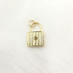 Load image into Gallery viewer, 14K Solid Gold Diamond Lock Charm. GDP465