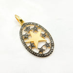 Load image into Gallery viewer, DC115. Diamond Sterling Silver Oval Star Pendant