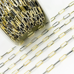 Load image into Gallery viewer, Shop Gold Plated & Black Rhodium Flat Paperclip Chain