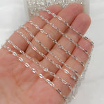 Load image into Gallery viewer, Silver Diamond Cut Paperclip Link Chain