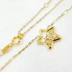 Load image into Gallery viewer, NT401196. 14k Solid Gold Diamond Star Necklace