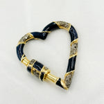 Load image into Gallery viewer, DC089A. Diamond Sterling Silver Heart Enamel Carabiner Clasp