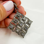 Load image into Gallery viewer, DP168. Diamond Sterling Silver Rhombus Shape Pendant with Gemstone