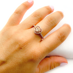 Load image into Gallery viewer, 14K Solid Gold Diamond Heart Ring.