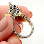 Load image into Gallery viewer, Diamond Sterling Silver Drop Shape Trigger Clasp with Gemstone