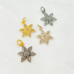 Load image into Gallery viewer, DP191. Diamond Sterling Silver Flower Charm