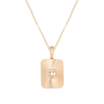 Load image into Gallery viewer, 14K Gold Diamond Rectangle Necklace