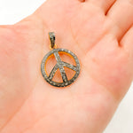 Load image into Gallery viewer, Diamond Sterling Silver Round Peace Pendant