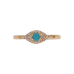 Load image into Gallery viewer, RFB17775TQ. 14K Solid Gold Diamond and Turquoise Eye Ring