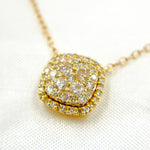 Load image into Gallery viewer, NFF71217. 14K Solid Gold Square Shaped Diamond Necklace