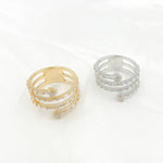 Load image into Gallery viewer, 14K Solid Gold Diamond Multi Row Baguette Ring.