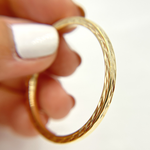Load image into Gallery viewer, GER164. 14K Solid Gold Hollow Flat Diamond Cut Hoop
