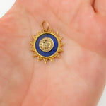 Load image into Gallery viewer, 14K Gold Sun Round Pendant