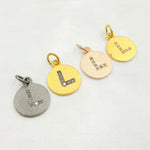 Load image into Gallery viewer, DC070. Diamond Sterling Silver Letter "L" Round Charm