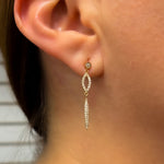Load image into Gallery viewer, 14K Solid Gold Diamonds Dangle Earrings