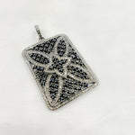 Load image into Gallery viewer, DP159. Diamond Sterling Silver Rectangle Pendant with Gemstone