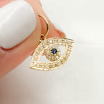 Load image into Gallery viewer, Buy Now Gold Eye Charm with Gemstone