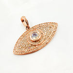 Load image into Gallery viewer, DP294. Diamond Sterling Silver Eye Pendant with Gemstone
