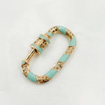 Load image into Gallery viewer, Shop Diamond Sterling Silver Oval Carabiner Clasp with Enamels