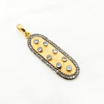 Load image into Gallery viewer, Diamond Sterling Silver Oval Pendant with Gemstone