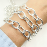 Load image into Gallery viewer, Sterling Silver Smooth Oval Hollow Link Chain