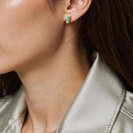 Load image into Gallery viewer, 14K Solid Gold Diamond and Gemstone Stud Earrings