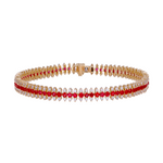 Load image into Gallery viewer, 14K Solid Gold Diamond and Ruby Bracelet