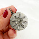 Load image into Gallery viewer, DP348. Diamond & Sterling Silver Round Flower Pendant