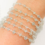 Load image into Gallery viewer, Aquamarine Sterling Silver Wire Chain