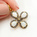 Load image into Gallery viewer, DSP037. Diamond Sterling Silver Flower Pendant with Gemstone