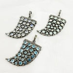 Load image into Gallery viewer, DSP042. Diamond Silver Gemstone Horn Pendant
