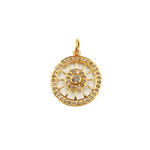 Load image into Gallery viewer, 14K Solid Gold with Diamonds Circle Charm. GDP277