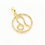 Load image into Gallery viewer, DC311. Diamond Sterling Silver Round Leo Zodiac Pendant