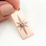 Load image into Gallery viewer, Diamond Sterling Silver Rectangle Star Pendant with Gemstone