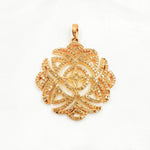 Load image into Gallery viewer, DP472. Diamond Silver Antique Finish Flower Pendant